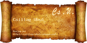Csillag Ubul névjegykártya
